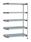 image of Metro MX-1872G-74-A5 5-Tier Polymer Shelving Unit, 18" D x 72" W x 74" H, 600 lbs shelf, 2000 lbs total, NSF