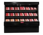 image of Howard-McCray R-OM35E-8L-B-LED Open Merchandiser 99"W x 60"H, Black, 2‑Tier Shelves, 3" Stops, 115V