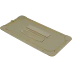 image of AllPoints 1331707 Carlisle Food Pan Lid, 1/3 Size Handled Amber Polycarbonate Cover