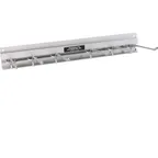 image of AllPoints 1371190 Wall Utensil Rack, 18" Wide, Aluminum Finish, Steel Hooks and Screws, Fits 15"-24"