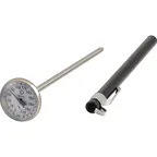 image of AllPoints 1381047 Pocket Thermometer – 1" Dial, 5" Stem, Steel Body, Microwave Safe, 0°‑220°F Range
