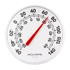 image of AllPoints 1381052 Wall Thermometer, 12½" Dial, -60°F to 140°F, Indoor/Outdoor for Walk‑In Boxes
