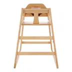 image of AllPoints 186305 High Chair 27.5" Height Fits Under Most Tables Hardwood Natural Finish Strap Hardware Tool