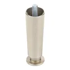 image of AllPoints 263257 Leg - 1¼" 1" Height Table Base, Matte Nickel Finish, Zinc Die‑Cast, 3/8"‑16 Mounting Stud