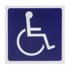 image of AllPoints 2801128 Handicap ADA Sign, Blue 3" x 3" Plastic Adhesive Back, 9" Width, Compliance
