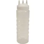 image of AllPoints 2801402 Tri‑Tip™ Squeeze Bottle, 24 oz Clear, Wide‑Mouth Top, Triple Tip, Markings