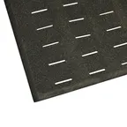 image of AllPoints 2801519 Mighty Mat Floor Mat, 3' x 5' 1/4" Thick Black Rubber Backing, Slots, Edges