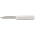 image of AllPoints 58586 Paring Knife, 3‑1/4" Blade, Spear Point, Carbon Stainless Steel, White Handle