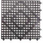 image of AllPoints 86500 Bar Mat - 12" x 12" Rubber Tile Shelf Liner, Black, Grease‑Resistant, NSF Certified