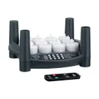 image of Sterno 60312 Rechargeable Flameless Candle Tealight Set, 11"-3/4 x 9"-3/4 x 9"-3/4 Amber LED - Set