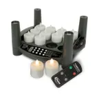 image of Sterno 60314 Flameless Candle Tealight Set, Warm White LED, 5-Hour Timer, 24-Hour Run - Set