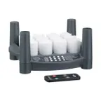 image of Sterno 60318 Rechargeable Flameless Candle Votive, 11"-3/4 H, LED Flicker, 5/10-Hour Timer, White - Set