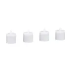 image of Sterno 60320 Flameless Tealight Candle, Rechargeable LED, Amber, 40-Hour Run, Stackable, 4/Pack