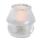image of Sterno 80130 Chatterly Lamp, 3½" H x 3¼" Dia Frost Glass Shade, Fits 8-12hr Wax Candles - 6/Case