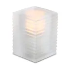 image of Sterno 80144 Elegance Kelly Lamp, 4" H x 2-7/8" Dia., Frost Glass, Wax Candle Compatible - Case