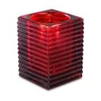 image of Sterno 80148 Kelly Lamp, 4" H x 2-7/8" Dia., Glass, Red, for 8-18 Hr Light Wax Candles - Case