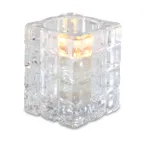 image of Sterno 80150 Krystle Lamp, 4" H x 3" Clear Glass Candle Holder for Soft Light Wax Candles - 1/Case