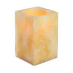 image of Sterno 80230 Classic Alabaster Candle Lamp, 3½" H x 2½" Dia., Square Glass Globe, Liquid Wax, - 6/Case
