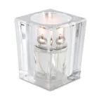 image of Sterno 80236 Candle Lamp, 4" H x 3" Dia., Clear Glass Square, Soft Light® Wax Candle - Case