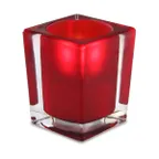 image of Sterno 80242 Elegance Lamp, 4" H x 3" Dia., Red Glass Candle Holder for Wax Candles - 6/Case