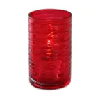 image of Sterno 80260 Katama Lamp, 5" H x 3" Dia, Large Red Glass Candle Holder, Wax Compatible - Case