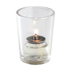 image of Sterno 80284 Luna Votive Lamp, 3" H x 2-3/8" Dia., Clear Glass, Round, Wax Candles, - 1/Case