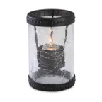 image of Sterno 80300 Candle Lamp, 5" H x 3 1/8" Dia., Crackle Glass, Rings, 8-12hr Wax Candles - 1/Case