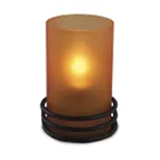 image of Sterno 80366 Lamp, 4" H x 2-13/16" Dia., Orange Glass Globe, Base, Wax or Flameless Candles - 6/Case
