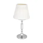 image of Sterno 80420 Candle Lamp, 10-1/2" H x 3-11/32" Dia., Silver-Plated Base, White Shade, Liquid Wax - Case