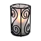 image of Sterno 85264 Industrial Chic Swirl Lamp Base, Gloss Black Wire, 4"1/8 H x 2"3/4 Dia., Round - 6/Case
