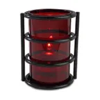 image of Sterno 85306 Industrial Chic Globe Candle Lamp, 5" H x 3" Dia Glass Cylinder, Red Finish - 6/Case
