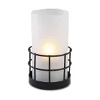 image of Sterno 85322 Candle Lamp Globe, Frosted Glass Cylinder, 5"5 H x 2"3, Bases 85106/80166, 6/Case