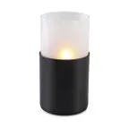 image of Sterno 85338 Monacco Globe Candle Lamp, 5" H x 2-1/2" Dia Glass Cylinder Frost Finish - 6/Case
