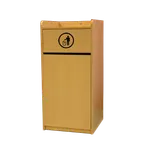 image of Omcan USA 43840 - 36-Gal Trash Receptacle, 22"x22"x47", Door with Engraved Thank You - 1/Each