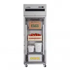 image of Koolmore KM-RIR-1D-GD-TM 25 cu ft Glass Door Merchandiser, 29"W x 33"D x 81.7"H, Stainless Steel, LED, R290