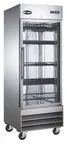 image of SABA S-23FG - 29" Wide 23 cu ft Glass Door Merchandiser Freezer, Steel, Compressor, Shelves, 5" Casters