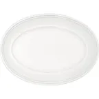 image of Libbey 628203612000000 Oval Porcelain Platter, 10" x 14" White, Steep Design - 1/Case