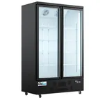 image of Coldline G2-B Two‑Section Glass Door Merchandiser Refrigerator, 26.8 cu ft Black, LED, R290, 1/5 HP