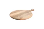 image of Wood&Food 5314539 Round Acacia Serving Board, 18" x 13" Diameter, Wood Finish, Perfect for Cheese
