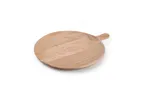 image of Wood&Food 5315016 Serving Board with Handle, 15.4" x 11.6", Palla Acia Wood, 14"-16" Diameter
