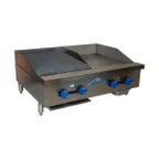image of Comstock-Castle FHP36-18-1.5LB 36" Countertop Gas Griddle/Charbroiler Combination, 76.000 BTU