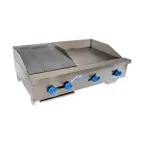 image of Comstock-Castle FHP42-24-1.5RB 42" Countertop Gas Griddle/Charbroiler Combination, 80.000 BTU