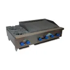 image of Comstock-Castle FHP42-2.5RB 42" Countertop Gas Radiant Charbroiler / Hotplate Combo, 98.000 BTU