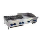 image of Comstock-Castle FHP48-24-2LB 48"Countertop Gas Griddle/Charbroiler Combination, 116.000 BTU