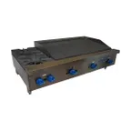 image of Comstock-Castle FHP48-3RB 48" Countertop Gas Radiant Charbroiler / Hotplate Combo, 153.000 BTU