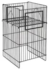 image of Hubert 87145 Dump Bin Stand, 18"x18" Base, 30" Height, Adjustable Bottom Shelf, Black Wire