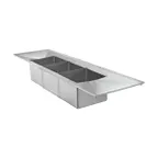 image of Klinger's Trading DIS32D Drop-In Sink, Three Compartment, (2) 9-1/2" Drainboards