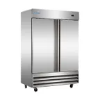 image of Norpole NP2F 54'' Two Section Solid Door Reach-In Freezer, All Stainless Steel, 48 cu. ft.