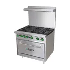 image of Supera PR6-N 36" Commercial Gas Range, 6 Burners, 1 Oven, Stainless Steel, Natural Gas, 210,000 BTU