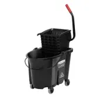image of Rubbermaid 1863896 WaveBrake Mop Bucket Combo, 35 Qt Plastic Side‑Press Wringer, Water Bucket – USA